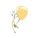 Jewelry : 14K Yellow Gold Double Leaves Brooch with Pearls