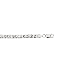 14K 22" White Gold 5.8mm Polish Diamond Cut Miami Cuban Link Chain With Lobster Clasp