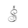INITIAL PENDANT W/CZ STERLING SILVER .925 Letter S, 18IN
