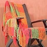 100% Alpaca wool throw, 'Citrus Intensity'