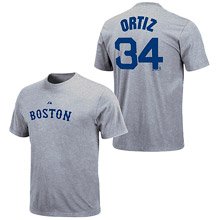 MLB David Ortiz Boston Red Sox Youth Short Sleeve Basic Tee (Steel Heather, Medium)