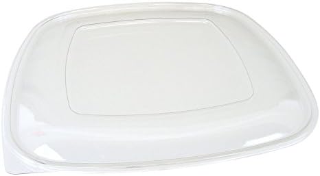 Clear Plastic Flat Lid for 80 & 160 oz. Sabert Square Plastic Catering Bowls - 50 per case