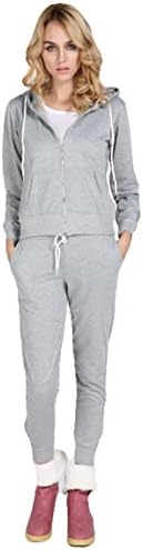 Tp Sky Women 3pcs Sweatshirt Coat+Trousers+Tank tops Sport Suit (L, Gray)
