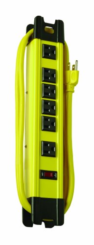 Coleman Cable 04657 6 Outlet Metal Power Strip Heavy Duty Design