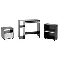 Computer Desk with Bookshelf and Storage Cabinet - Black/ Gray