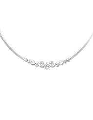 Multi-size cz silver necklace, 16 inch
