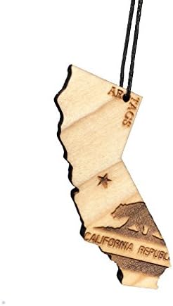 California Car Air Freshener - "Cool Water" Scent - Made from Natural Wood in USA