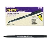 Sanford(R) Uni-Ball(R) Onyx(R) Rollerball Pens, Extra-Fine Point, 0.5 mm, Black, Box of 12