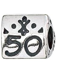 Zable #50 Numbers Occasions Holidays Sterling Silver Charm