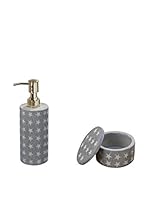 Boltze Accesorio de Baño 2 Piezas Star Gris Claro