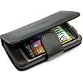 BLACK WALLET LEATHER CASE COVER II FOR HTC DESIRE + SCREEN PROTECTOR