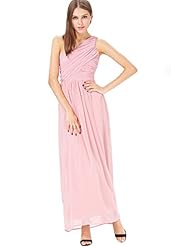 Chiffon Pleated One Shoulder Sleeveless General Print Evening Dress/Maxi Dress 