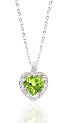 Buy 3.10 TCW GENUINE PERIDOT & DIAMOND 14K HEART PENDANT