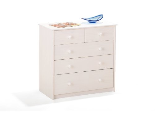 Links Link 20900060 Kommode Luna 3+2 Schubl, wei&szlig; lackiert