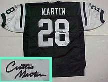 Curtis Martin Autographed/Hand Signed Reebok Green New York Jets Jersey