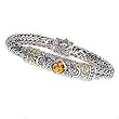 925 Silver & Citrine Bracelet with 18k Gold Accents (1.90ctw)