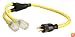 Coleman Cable 01924 3-Foot Generator Power Cord Adapter, 12/4 Splitter Y Adapter, L14-20P to (2) 12/3 Lighted 5-20R