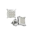 1.00 ctw. Invisible Set Diamond Stud Earring 14k. White Gold