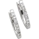 14K White Gold Diamond Earring