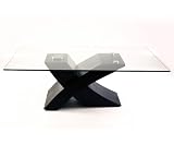 MILANO "X" GLASS & WOOD COFFEE TABLE BLACK 31abFYrgGcL. SL160