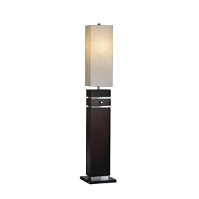 Nova Lighting 1474 Waterfall Floor Lamp, Dark Brown Wood and Brushed Nickel with Oatmeal... by Nova Lighting