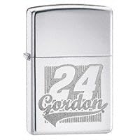 Zippo Jeff Gordon Engraved Pocket Lighter (Silver, 5 1/2 x 3 1/2 cm)