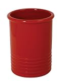 Chantal 2 Quart/5 1/2 Inch x 7 Inch Ceramic Ringed Utensil Holder, Glossy Cinnabar