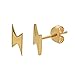 Sterling Silver Lightning Bolt Stud Earrings by Silver Phantom Jewelry