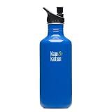 Klean Kanteen Stainless Steel 40 Ounce Water Bottle with 2.0 Sports Cap, Ocean Blue