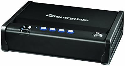 Safest Best Home Bedroom Office Compact Small Solid Steel Biometric Fingerprint Scanner Gun Pistol Revolver Storage Safe- Single Hand Access Quiet Gas Strut Suspension System Silent Open Mechanism