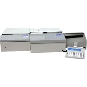 Shear Tech SC-4000E Automatic Check Strip-Coder, Alphanumeric programmable endorser, Full size keyboard and large 2-lines display for easy reading, Encode any number of fields in one pass, Journal printer, Sensors to detect document dog-ear, end of the ribbon, transport and encode failure