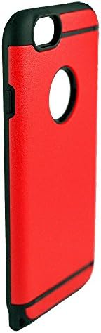 iPhone 6s and iPhone 6 case, TECHSAVANT for 4.7 inch screen, **FANTASTIC** PC+TPU Tough Case, in MATTE RED, 360 Degrees TERRIFIC SLIM fit, Dual-Layered, Heavy Duty Design, with AIR CUSHION technology, Customized pattern for HEAT REDUCTION and SHOCK ABSORPTION, Dust Caps plus Charm and Wristlet holder, Lifted camera BEZEL for assured SCRATCH PROTECTION