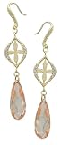 14k Gold Plated Matte Finish Champagne CZ Earrings