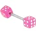 Barbell - Pink DICE Tongue Ring
