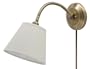House Of Troy FLX125-AB Flex Collection Wall Sconce Lamp, Antique Brass with Off-White Linen Hardback Shade