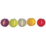 CELEBRATIONS LIGHTING-S 624H6111 ROUND FABRIC LANTERN LIGHTS - 10 COUNT