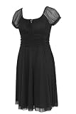 Black Short Sleeve Ruched Mesh Dress