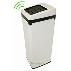 iTouchless IT14SW 53-Litre White Steel Sensor Touchless Trash Can SX