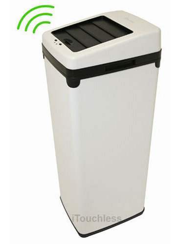 iTouchless Fully Automatic White Color Touchless Trashcan SX  13 Gallon