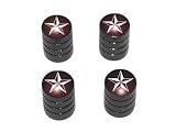 Nautical Star Black - Tire Rim Valve Stem Caps - Black
