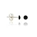 Sterling Silver .925 Black Rhinestone 4mm Small Mini Stud Earrings