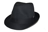 Classic Lurex Fedora Hat Cap w/POW*MIA Pin - Black (One Size)