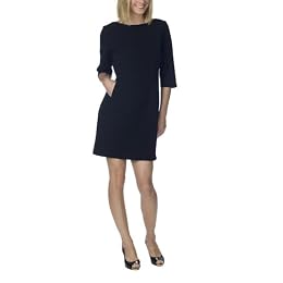 Product Image Mossimo® Black: TRS 3/4 Sleeve Boatneck Dress - Ebony
