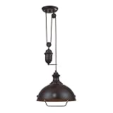 Elk 65071-1 14-Inch Farmhouse 1-Light Pendant, Oiled Bronze