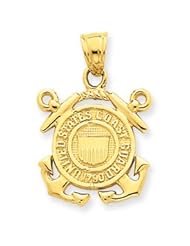 14k Gold United Stated Coast Guard Insignia Pendant