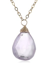 Gold Over Sterling Silver Teardrop 14x18mm Briolette Pendant Necklace, 16"