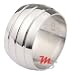 WIDE Modern Grooves Band Stainless Steel Ring Sz 7 NEW
