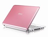 MSI Wind 10.2-inch Netbook U100, 1GB RAM, 80GB HDD, Windows XP Home with Free Bag (Pink)