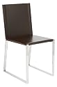 Euro Style Cora Leather Dining Chair, Dark Brown, Set of 2