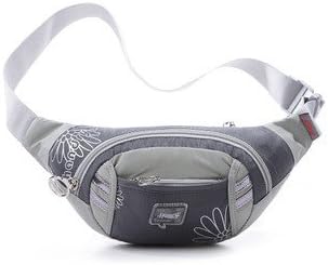 Handry A7843 Women's Outdoor Flowers Multifunction Waterproof Travel Cycling Leisure Nylon Waist Pack (Grey)